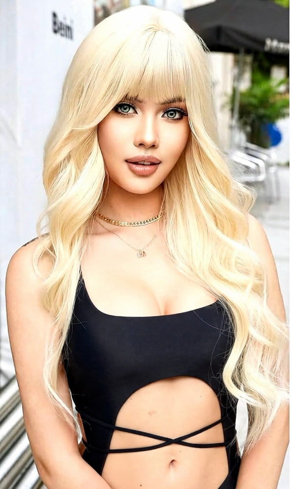 Step into the spotlight with a stunning 30-inch heat resistant blonde wig