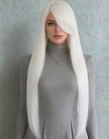Transform your look with this stunning pure white synthetic wig