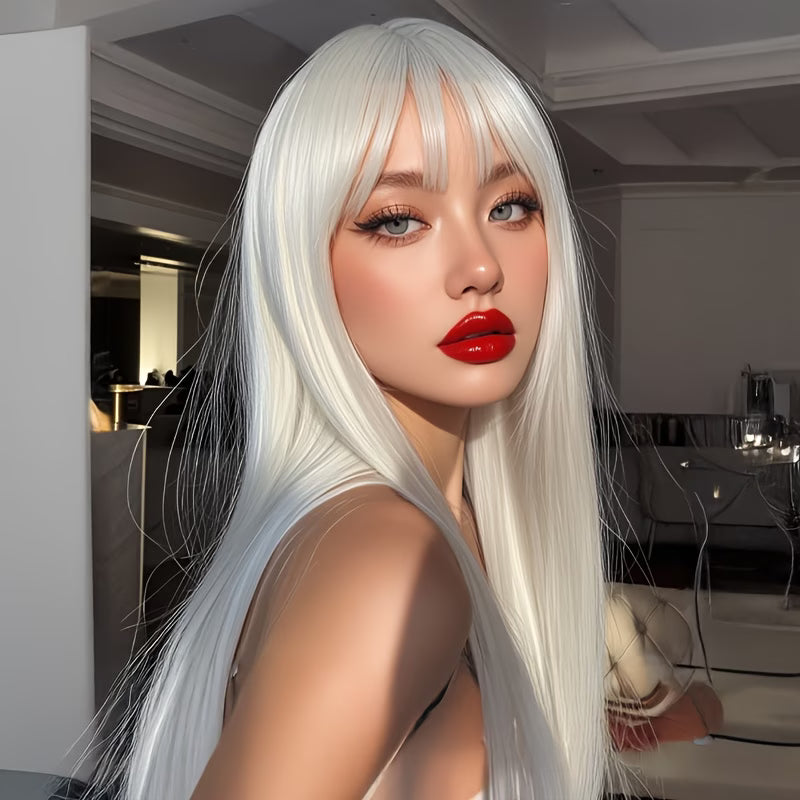 Luxotic Straight White Wig 8